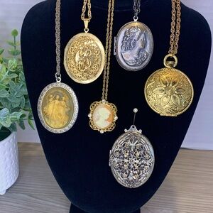Beautiful antique necklace lockets set of 6